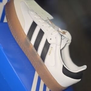 Adidas Samba White and Black with Gum Sole